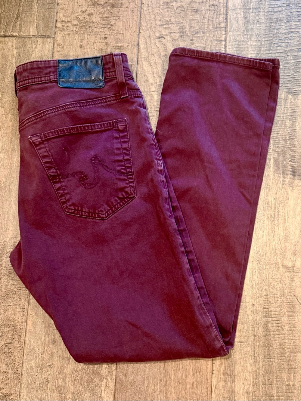 AG Adriano Goldschmied Men's Burgundy Jeans
